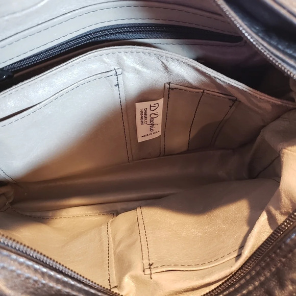 D'ONOFRIO Black Leather Designs Bag Adjustable Strap Crocodile Purse - Picture 10 of 16